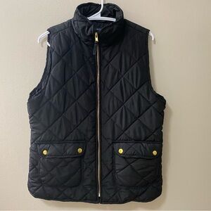 Quinn quilted puffer vest black women's size large full zip athleisure